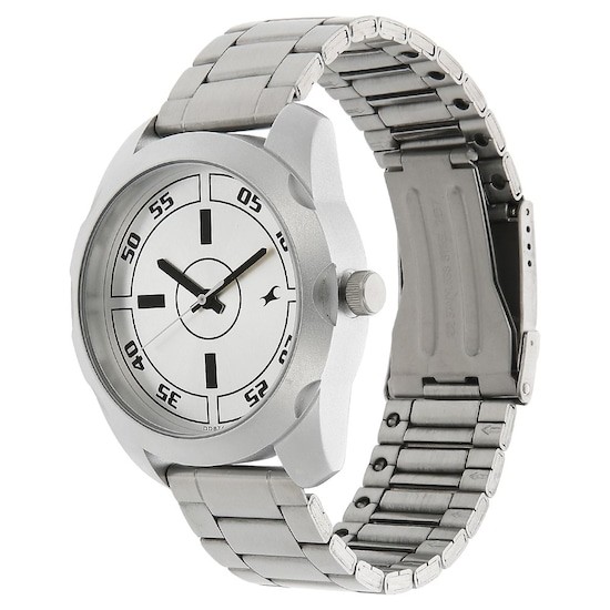 FASTRACK SILVER DIAL SILVER STAINLESS STEEL STRAP WATCH GHADIWALE