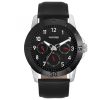 Logues Black Dial Black Leather Strap Watch
