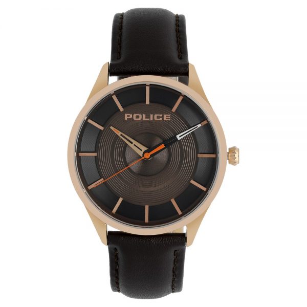 Police Brown Dial Brown Leather Strap Watch