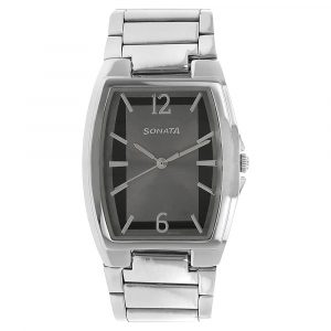 SONATA Grey Dial Silver Stainless Steel Strap Watch