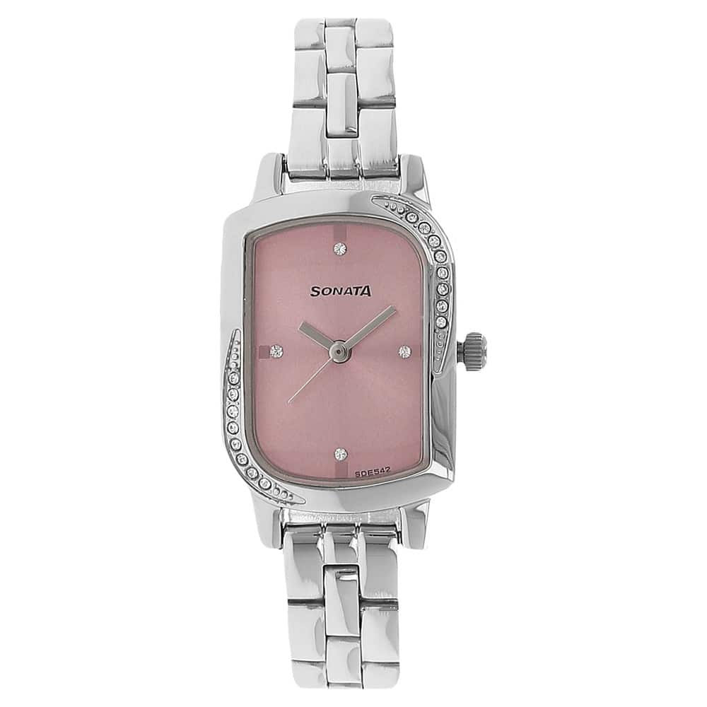 Sonata pink best sale dial watches