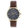 Tommy Hilfiger Blue Dial Brown Leather Strap Watch