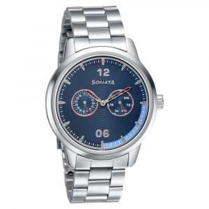 SONATA Versatyle Blue Dial Metal Strap Watch