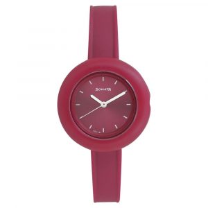 SONATA Tic Tac Toe Frosted Cherry Analog Watch
