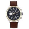 Tommy Hilfiger Blue Dial Brown Leather Strap Watch