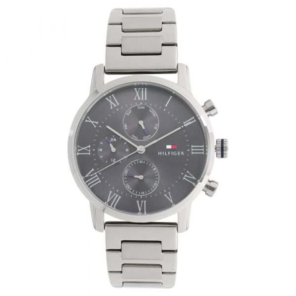 Tommy Hilfiger Black Dial Silver Metal Strap Watch