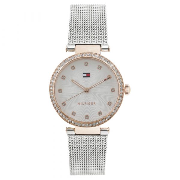 Tommy Hilfiger Silver Dial Silver Stainless Steel Strap Watch