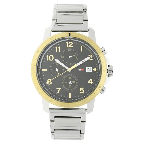Tommy Hilfiger Black Dial Silver Stainless Steel Strap Watch