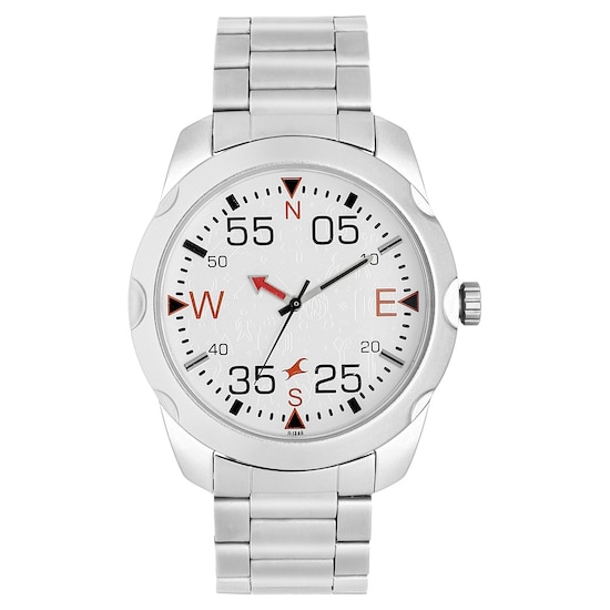 FASTRACK ROAD TRIP WHITE DIAL LEATHER STRAP WATCH GHADIWALE