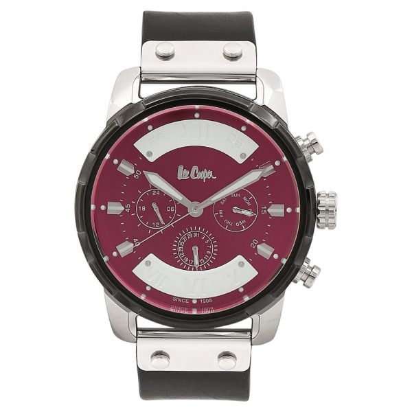 Lee Cooper Black Dial Leather Strap Watch