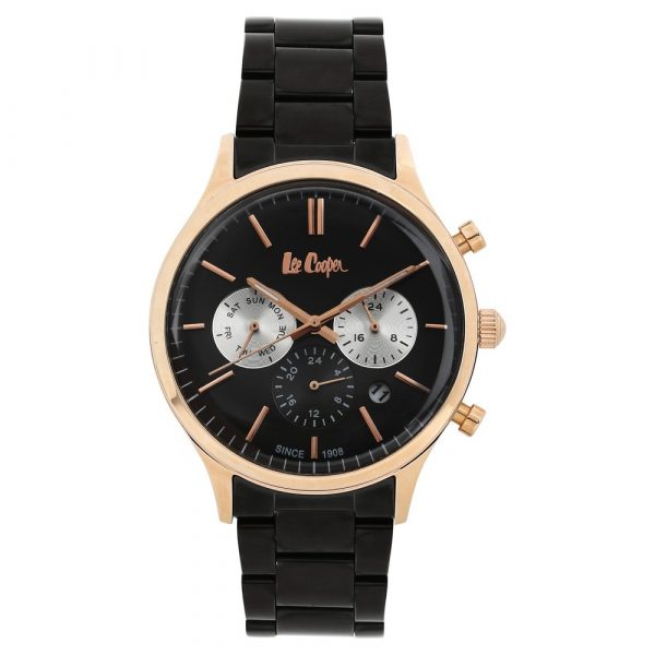 Lee Cooper Black Dial Stainless Steel Strap Watch